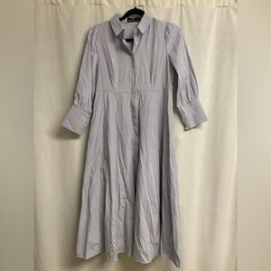 Pomander Place Lola pinstripe maxi button down dress